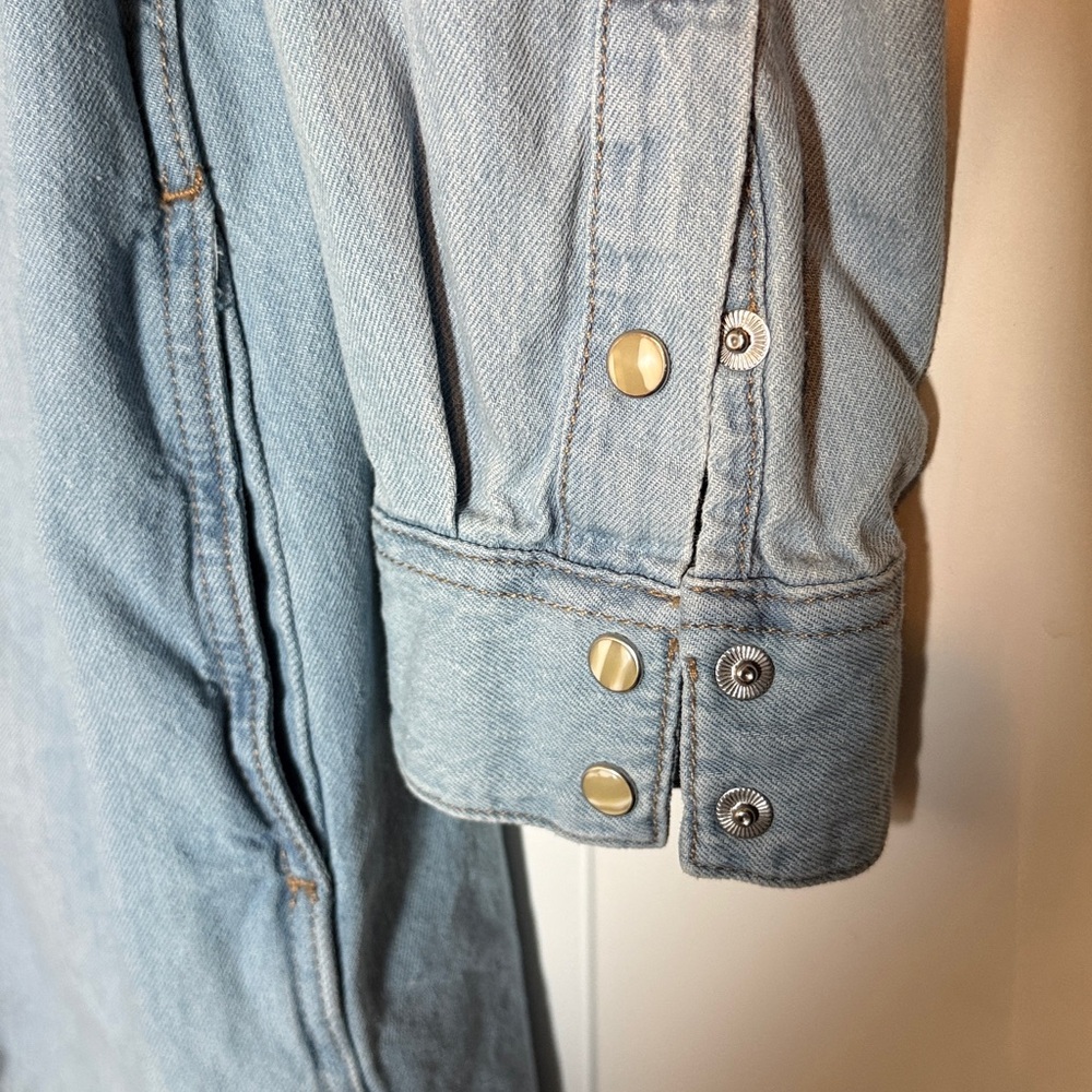 Wrangler Light Blue Denim Long Sleeve Shirt Dress - Picture 4 of 4